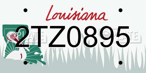 2TZ0895 Louisiana License Plate
