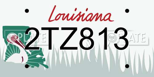 2TZ813 Louisiana License Plate
