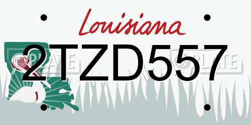 2TZD557 Louisiana License Plate