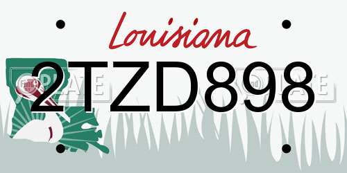 2TZD898 Louisiana License Plate