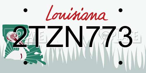 2TZN773 Louisiana License Plate