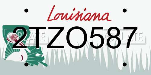 2TZO587 Louisiana License Plate