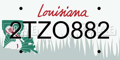 2TZO882 Louisiana License Plate