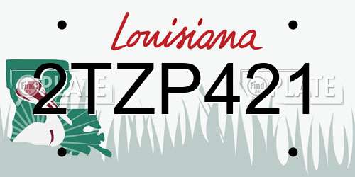 2TZP421 Louisiana License Plate