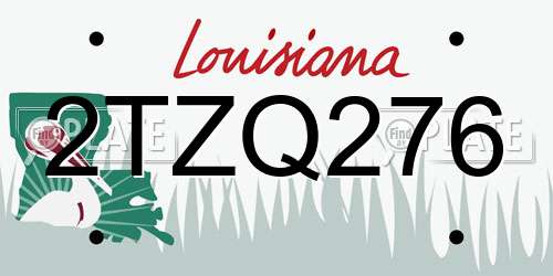2TZQ276 Louisiana License Plate