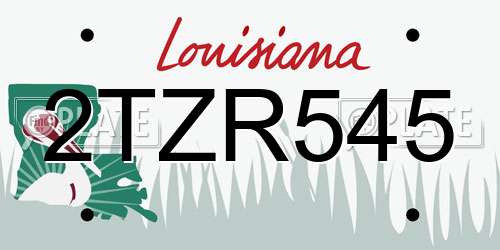 2TZR545 Louisiana License Plate