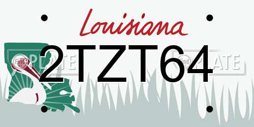 2TZT64 Louisiana License Plate