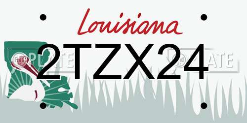 2TZX24 Louisiana License Plate