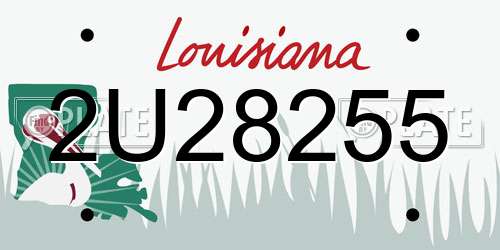 2U28255 Louisiana License Plate