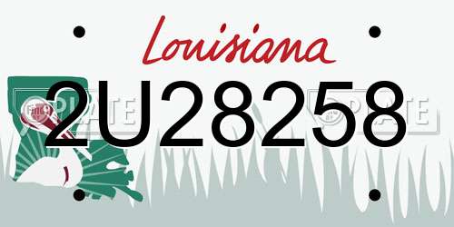 2U28258 Louisiana License Plate