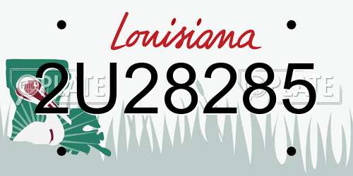 2U28285 Louisiana License Plate