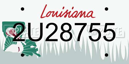 2U28755 Louisiana License Plate
