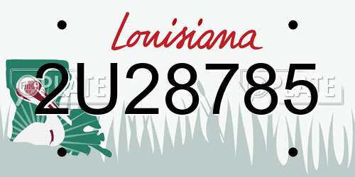 2U28785 Louisiana License Plate