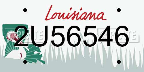 2U56546 Louisiana License Plate