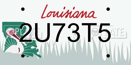 2U73T5 Louisiana License Plate
