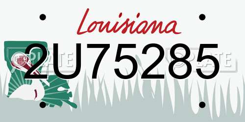 2U75285 Louisiana License Plate