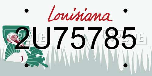 2U75785 Louisiana License Plate