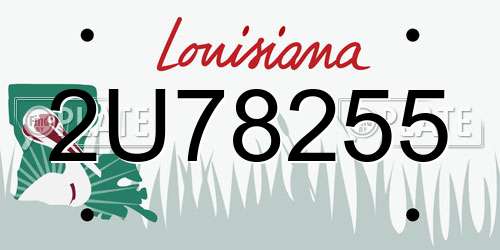 2U78255 Louisiana License Plate