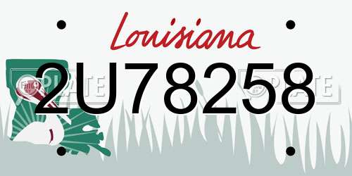 2U78258 Louisiana License Plate