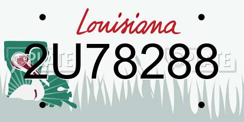 2U78288 Louisiana License Plate