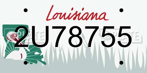 2U78755 Louisiana License Plate