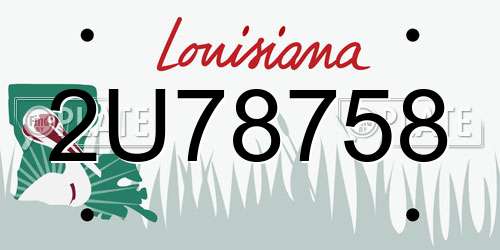 2U78758 Louisiana License Plate