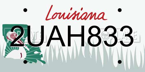 2UAH833 Louisiana License Plate