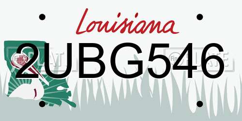 2UBG546 Louisiana License Plate