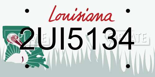 2UI5134 Louisiana License Plate