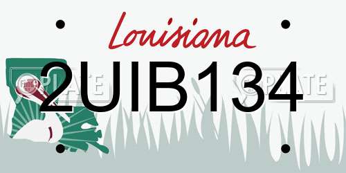 2UIB134 Louisiana License Plate