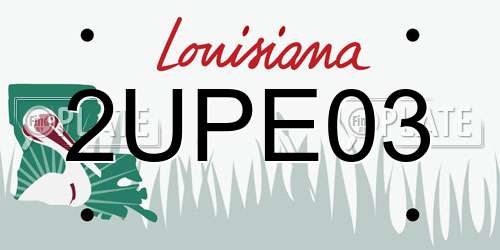 2UPE03 Louisiana License Plate