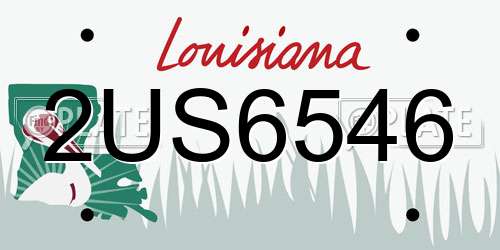 2US6546 Louisiana License Plate