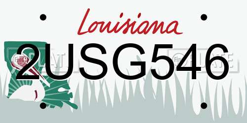 2USG546 Louisiana License Plate