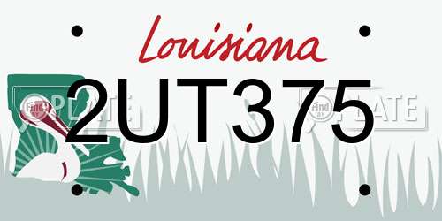 2UT375 Louisiana License Plate