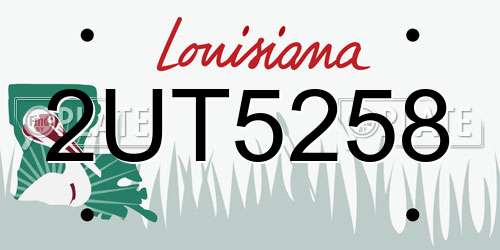 2UT5258 Louisiana License Plate