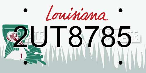 2UT8785 Louisiana License Plate