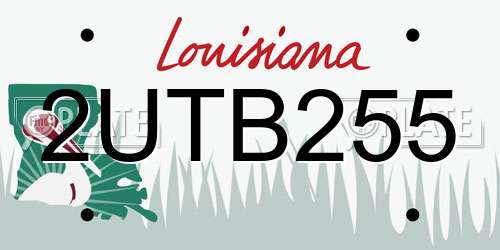2UTB255 Louisiana License Plate