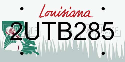 2UTB285 Louisiana License Plate