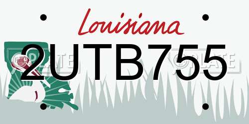 2UTB755 Louisiana License Plate