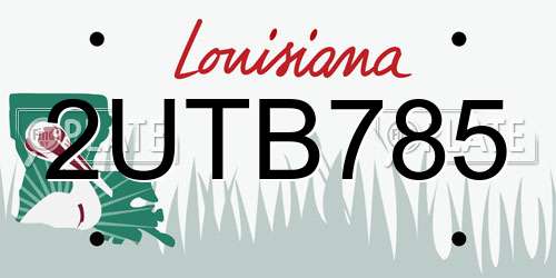 2UTB785 Louisiana License Plate