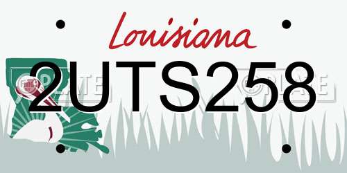 2UTS258 Louisiana License Plate