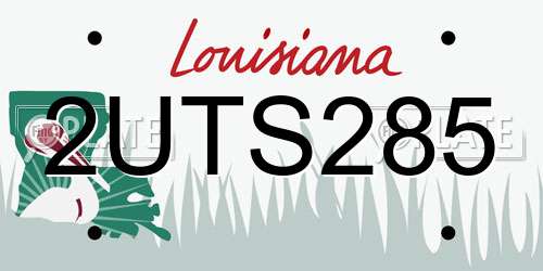 2UTS285 Louisiana License Plate