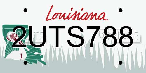 2UTS788 Louisiana License Plate