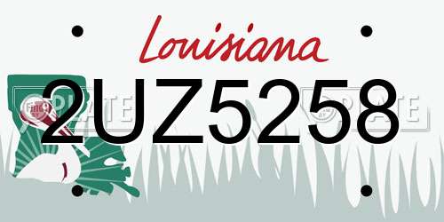 2UZ5258 Louisiana License Plate
