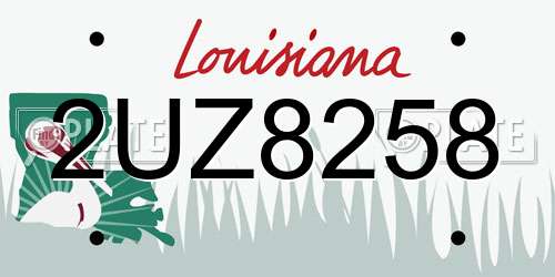 2UZ8258 Louisiana License Plate