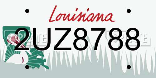 2UZ8788 Louisiana License Plate