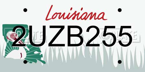 2UZB255 Louisiana License Plate