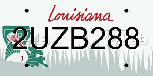 2UZB288 Louisiana License Plate
