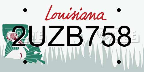2UZB758 Louisiana License Plate