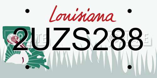 2UZS288 Louisiana License Plate